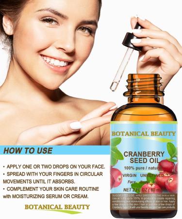 Botanical Beauty CRANBERRY SEED OIL 100% Pure Natural Unrefined Virgin Cold Pressed Carrier Oil 0.5 Fl Oz - 15 ml. for Face Skin Body Hair Lips Nails Anti - Aging Face Oil - Buy Online on GoSupps.com