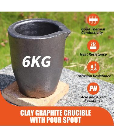 TOAUTO 6 KG Foundry Clay Graphite Crucible for Metal Melting - Gold, Silver, Copper, Brass, Aluminum - Buy Online on GoSupps.com