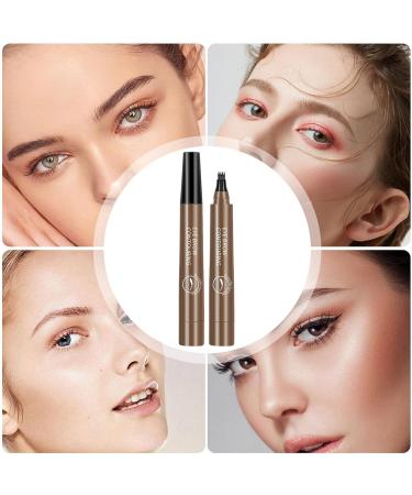 Eyebrow Liquid | 4-Point Eyebrow Pencil Waterproof - Quick Dry Eyebrow Marker Nature Simulation Long Wear No Smudge For Daily Makeup Shakven Dark Brown - Buy Online on GoSupps.com