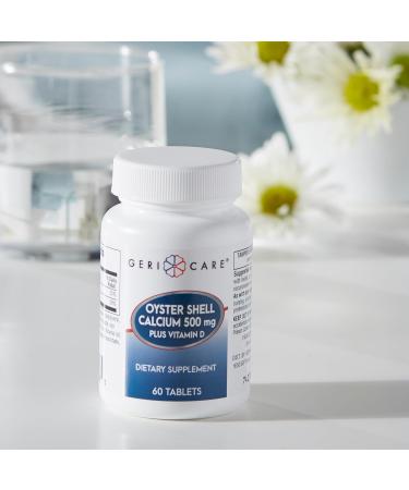 Gericare Oyster Shell Calcium 500mg + Vitamin D 60 Count - Pack of 1 | High-Quality Supplement - Buy Online on GoSupps.com