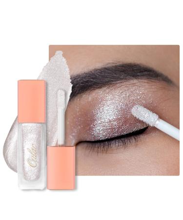 Oulac Glitter White Liquid Eyeshadow Glitter Eyeshadow| Liquid Eyeliner Shimmer Eye Makeup| Non-creasing Lightweight Moisturizing Formula Easy to Remove. Vegan & Cruelty-Free (27) (27)Frosted Ice