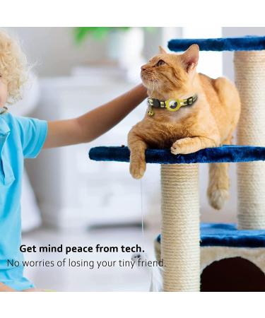 Kolacen Reflecting Airtag Cat Collar - Adjustable Neck Band with Safety Buckle for Puppies & Kittens - Airtag Shell & Bell Included (Yellow) - Buy Online on GoSupps.com