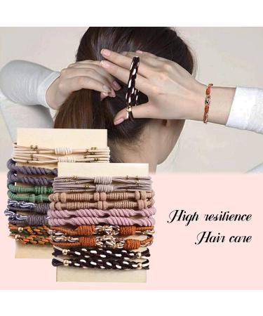 Elastic Hair Tie for Women - 20 Boho Hair Straps & Ponytail Holders for All Hair Types - Thin Curly Long Hair - Buy Online on GoSupps.com