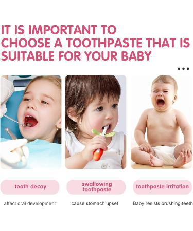 Kids Toothpaste Foam Low Fluoride Toothpaste for U-Shaped Toothbrush Natural Healthy Toothpaste for Kids Ages 3 and Up 2 Pack Strawberry - Buy Online on GoSupps.com