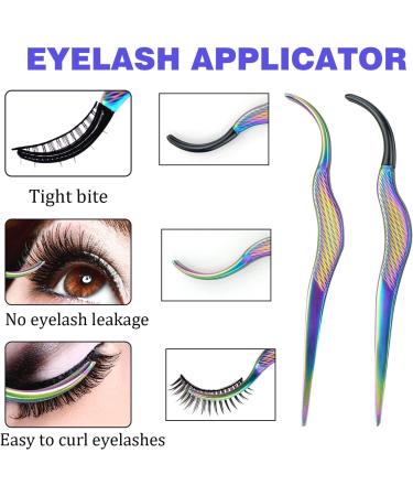 2-Pack Eyelash Applicator Tool Set with Pink Holster - DIY Cluster Lash Tweezers for Extension, Removal, and Application - Buy Online on GoSupps.com