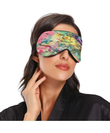 Light Blocking Sleep Mask - Abstract Flowers Butterfly Eye Cover for Men & Women | Adjustable Soft Blindfold for Travel Naps & Sleeping - Buy Online on GoSupps.com