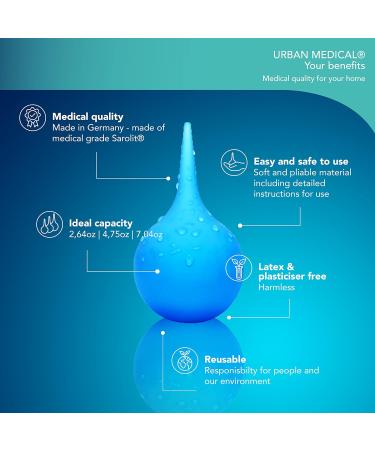 URBAN MEDICAL Ear Cleaner 2023 - 135ml Ear Syringe for Gentle Earwax Removal | Professional Ear Shower for Adults & Children - Buy Online on GoSupps.com