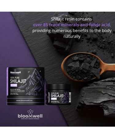Bloomwell Pure Shilajit Resin - 100% Authentic Himalayan Resin for Energy Focus and Vitality | Premium Mineral-Rich Natural Extract and Fulvic Acid | 2 Months Supply - Buy Online on GoSupps.com