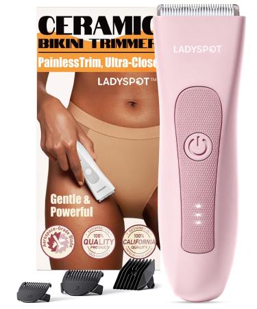 MANSPOT Rasoir Electrique Femme Tondeuse Femme Intime avec 3 T tes de Protection et de Lame en C ramique Rempla ables Tondeuse Bikini pour Bras Jambes Aisselles Rose