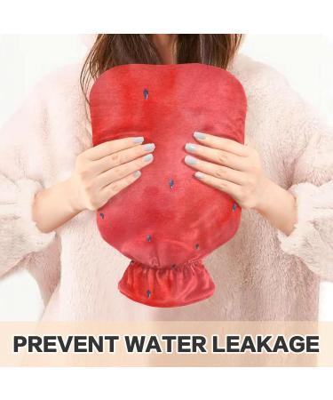 Naanle Red Watercolor Hot Water Bottle with Cover - 1L for Pain Relief Bed Warmer and Heat Therapy - Transparent & Versatile - Buy Online on GoSupps.com