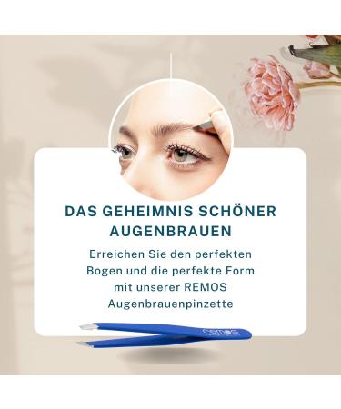 REMOS Professional Tweezers with Extra Fine Tips for Perfect Eyebrow Plucking - Dark Blue | International Shipping Available - Buy Online on GoSupps.com