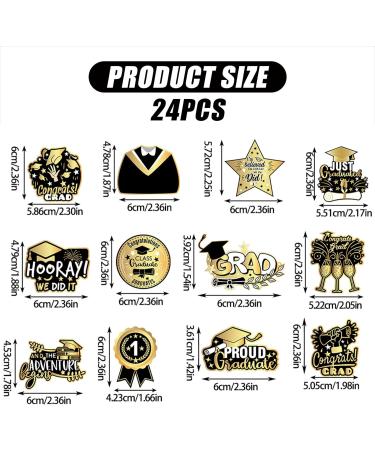 24 Pcs Graduation Cupcake Toppers Gold and Black Cupcake Toppers Graduation Cake Toppers Congrats Graduation Done Cupcake Decorations for 2024 Graduation Party Cake Decorations - Buy Online on GoSupps.com