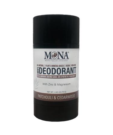 MONA BRANDS Aluminum-Free Natural Deodorant for Men | Baking Soda Free  Hypoallergenic  100% Natural Men s Deodorant with Magnesium and Zinc Minerals | Mens Natural Deodorant for Sensitive Skin | Plant-based  Absorbs Swe...