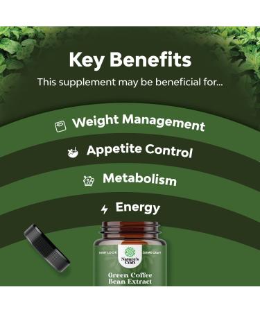 Pure Green Coffee Bean Extract - 800mg Caffeine Energy Pills for Brain Health & Immune Support | 50% Antioxidant Nutritional Supplements with Brain Vitamins - Buy Online on GoSupps.com