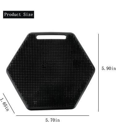 Silicone Body Scrubber & Storage Hook - Handheld Shower Cleansing Brush for Gentle Exfoliating and Massage - Removes Dead Skin - Black - Buy Online on GoSupps.com
