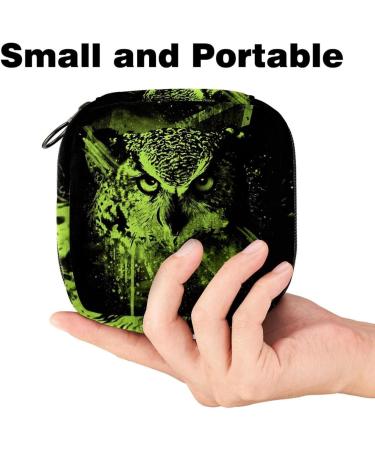 Stylish Women's Owl Napkin Storage Bag - Green Ink Portable Menstrual Cup & Bandages | Perfect for First Period - Buy Online on GoSupps.com