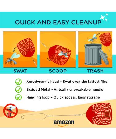 6 Pack Braided Metal Handle Bug & Fly Swatter for Indoor/Outdoor Pest Control | Flyswatter Set - Buy Online on GoSupps.com