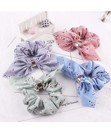 Fodattm 8pcs Bunny Ears Chiffon Elastic Hair Bands | Cute Bow Hair Accessories for Girls - International Shipping Available - Buy Online on GoSupps.com