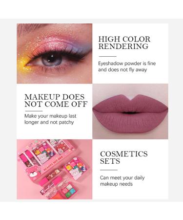 Princess Makeup Box Travel Makeup Kit Lipstick Makeup Box for Girls Cosmetic Set with Eyeshadow Lipstick Blush Makeup Kit for - Buy Online on GoSupps.com