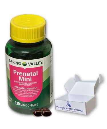 Prenatal Vitamins for Women- 120 Mini Softgels Multivitamin/Multimineral (Pack of 1) Boxed by Fusion Shop Store