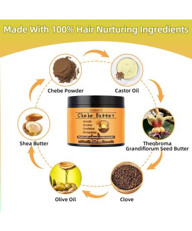 Chebe Hair Butter with Rosemary Oil - Nourishing Hair Growth & Thickening Moisturizing for All Hair Types - 3.6 Oz - Buy Online on GoSupps.com