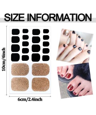 SILPECWEE Toe Nail Stickers - 40 Sheets Full Nail Wraps for Women | Self Adhesive Gel Nail Strips with Nail File | Manicure Sticker Nails Accessories - Buy Online on GoSupps.com