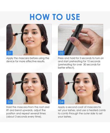 Heated Eyelash Curler Wand | Rapid Heated Eyelash Curlers | Electric Eyelash Curler with Temperature Control Function for Natural Curling Eye Lashes Quick Natural Curling - Buy Online on GoSupps.com