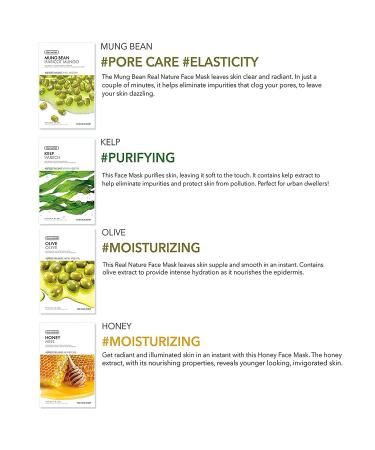 The Face Shop Facial Mask Sheets - 15 Pack Real Nature Peel Off Mask | Anti-Aging Firming & Moisturizing Essence for Glowing Skin - Buy Online on GoSupps.com