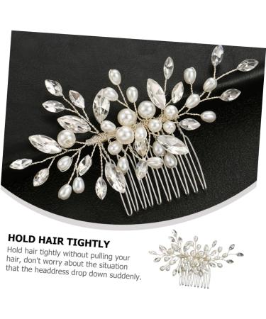 Housoutil Bridal Headwear Bun Hair Comb Wedding Hair Decor Exquisite Hair Comb Hair Wedding Decor Hair Pin Rhinestone Bobby Pins Wedding Bridal Headdress Grace Wig Pearl Miss White - Buy Online on GoSupps.com