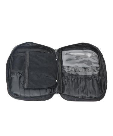 Makeup Brush Pocket & Waterproof Cosmetic Bag - Portable Beauty Travel Storage with Hand Loop - Black - Buy Online on GoSupps.com