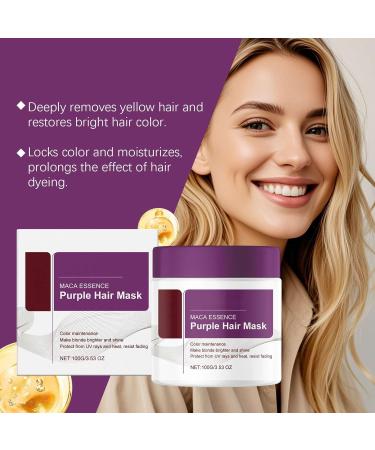 GUIBEIZU Purple Hair Mask Collagen Hair Masks Intense Repair Hair Cream Deeply Nourishes Brightens and Repairs Hair Suitable for All Hair Types - Buy Online on GoSupps.com