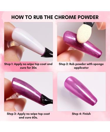 Makartt Mirror Chrome Nail Powder Set - 10 Colors Metallic Pigment with Sticks for Gel Nails - Nail Decoration Kit for Mirror Effect - Buy Online on GoSupps.com