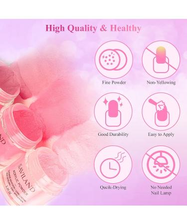 Saviland 10 Colors Dip Powder Nail Kit Starter - Nude Pink Spring Colors - Salon Quality 17pcs Set with 2-In-1 Base & Top Coat - Ideal for Nail Repair & Home DIY - Perfect Gift for Ladies - Buy Online on GoSupps.com