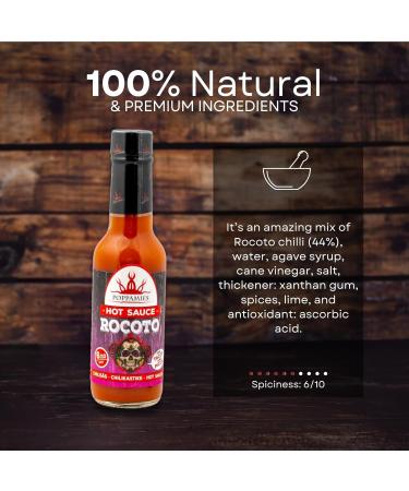 Poppamies Rocoto Chili Hot Sauce - Gluten Free Vegan Lactose Free | 150ml | Medium Heat 6/10 - Buy Online on GoSupps.com