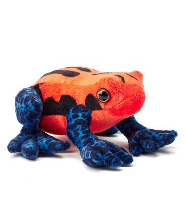 Zappi Co 100% Recycled Plush Poison Dart Frog Orange/Blue Toy (15cm Width) Stuffed Soft Cuddly Eco Friendly animals Collection For New Born Child First kid Poison Dart Frog Orange / Blue