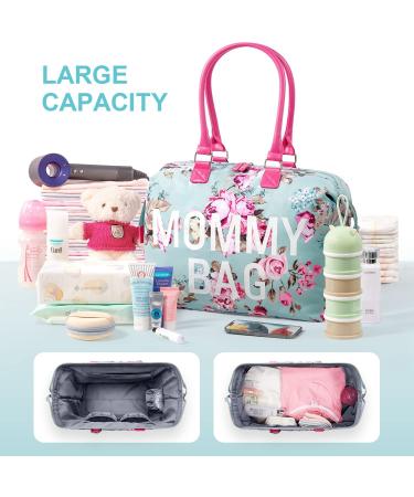 LitBear Hospital Bag for Labor and Delivery - Large Waterproof Mommy Bag - Multifunctional Overnight Bag for Women (Blue Floral) - Buy Online on GoSupps.com