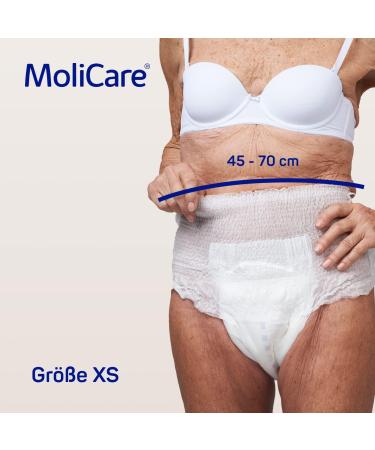 Molicare Premium Mobile Disposable Pants for Incontinence - Discreet Unisex Size XS (45-70 cm) - 56 Pieces - 6 Drops - Buy Online on GoSupps.com
