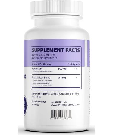 Finelogy 4X Magnesium Complex 300mg Magnesium Supplement with Chelated Glycinate Citrate Malate & Ascorbate High Absorption for Stress Sleep Muscle & Bone Health 90 Capsules - Buy Online on GoSupps.com