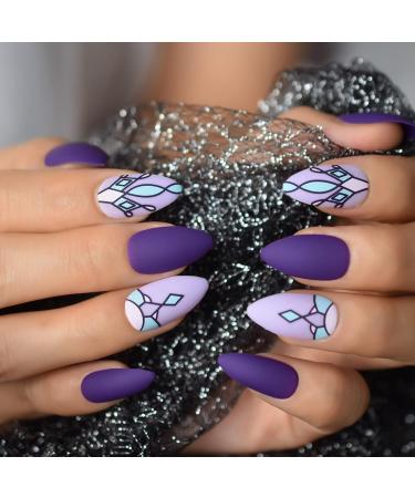 Buy Purple Press on Nails | Violet 24 x 7.5 cm | Fast International Shipping - Buy Online on GoSupps.com