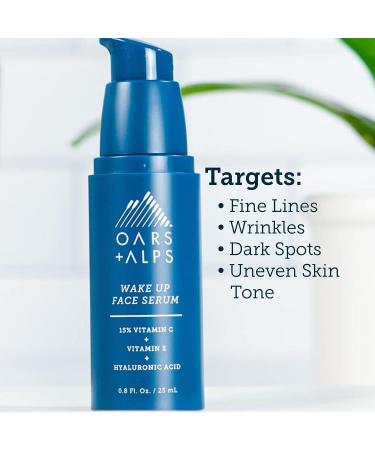 Oars + Alps Anti Aging Vitamin C Serum - Hyaluronic Acid & Vitamin E - TSA Friendly - 0.8 Fl Oz - Buy Online on GoSupps.com