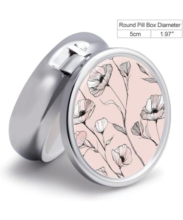 Portable Round Pill Box Organizer 3 Compartment Travel Pill Case with Ink Painting Design Perfect for Handbags & Pockets - Buy Online on GoSupps.com