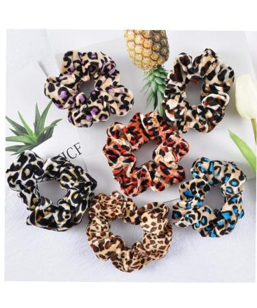 1PC Leopard Scrunchies for woman hair-bar girl ponytail holder women elastic hair band hair rope-gum including hair ring rubber random color