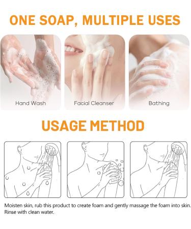 Turmeric Soap Bar for Body & Face - Natural Kojic Acid Collagen Vitamin C Dark Spot Remover for Even Skin Tone Acne Dark Spots Smooth Skin (100g) - Buy Online on GoSupps.com