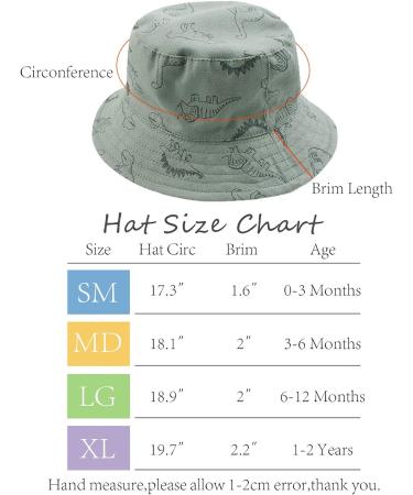 XIAOHAWANG Baby Boy Sun Hat - Toddler Dinosaur Bucket Hat for Beach - 2-4 Years, Green - Buy Online on GoSupps.com