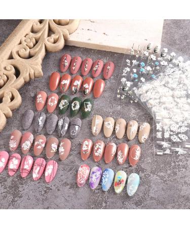5D Spring Flower Nail Art Stickers - 4 Self-Adhesive Decals | JMEOWIO Floral Design for Women & Girls | International Shipping Available - Buy Online on GoSupps.com