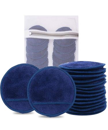 Kinhwa Slimming Pads Washable 14 pieces Reusable cotton pads made of microfiber with clothesack soft & sustainable make -up towels Perfect for facial cleaning makeup remover removal pads 14 pieces (1 Pack)