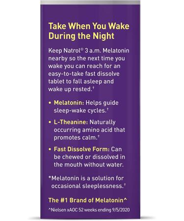 Natrol 3 A.M. Melatonin Fast Dissolve Tablets - Lavender Vanilla, 60 Count - Better Sleep Aid - Buy Online on GoSupps.com