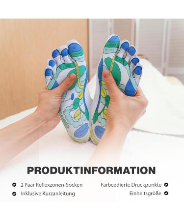 EWShop Reflex Zone Socks - 2 Pairs for Home Foot Reflexology Massage | Relax & Revitalize Your Feet - Buy Online on GoSupps.com