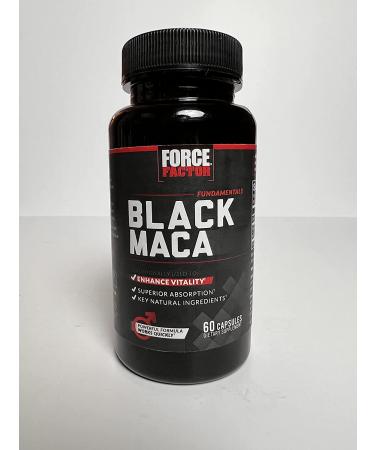 Black Maca Root Vitality Supplement for Men - 1000mg 60 Capsules - Natural Maca Negra Extract - Superior Absorption and Power - Force Factor Fundamentals Series - Buy Online on GoSupps.com