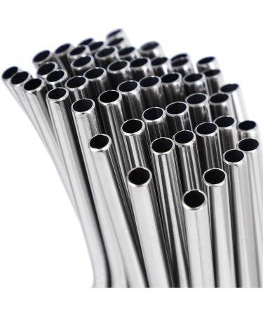 Plumflex 100pcs Metal Straws Can Be Reused 304 Stainless Steel Drinking Water Pipes 215 Mm x 6 Mm Curved Straws and 50 Straight Straws - Buy Online on GoSupps.com